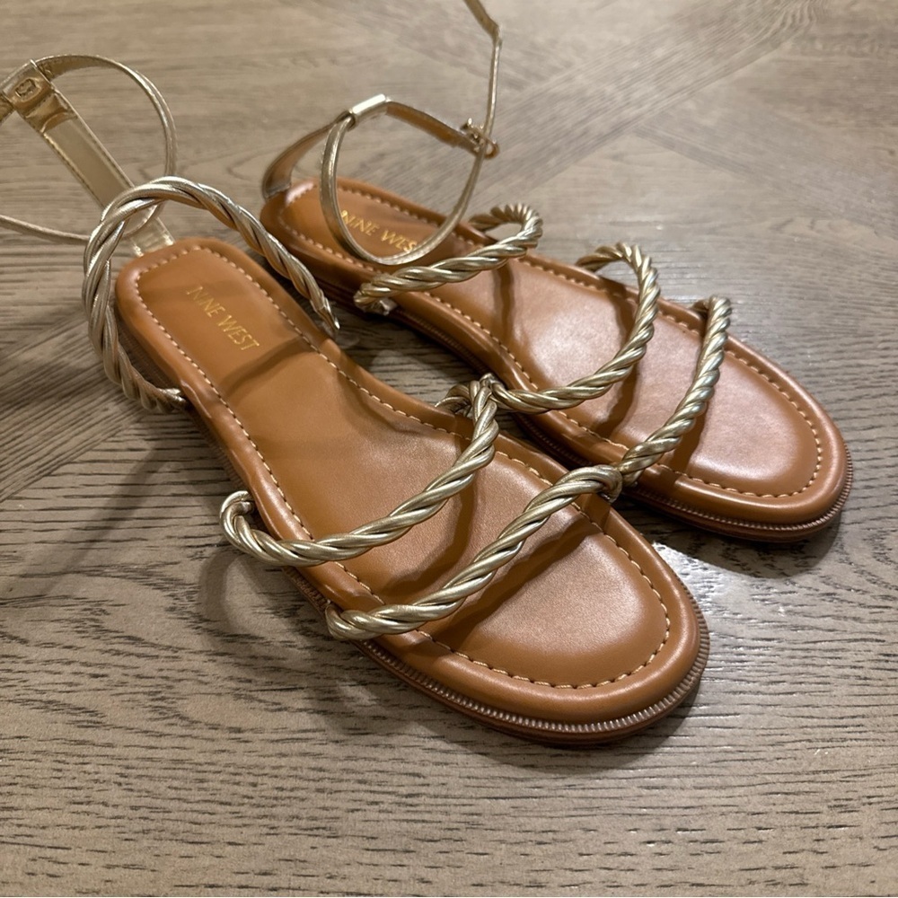 Gold Sandals By Nine West Women's Size 9.5